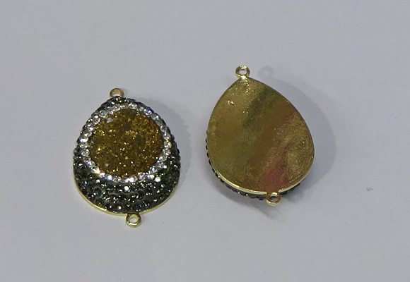 NGC1072 25*35mm teardrop druzy agate connectors wholesale