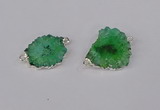 NGC1080 15*20mm - 30*35mm freeform druzy agate connectors wholesale