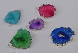 NGC1082 15*20mm - 30*35mm freeform druzy agate connectors wholesale