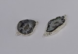 NGC1085 18*25mm - 25*35mm freeform druzy agate gemstone connectors