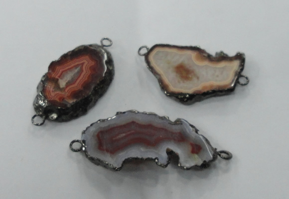 NGC110 20*30mm - 35*40mm freeform druzy agate connectors wholesale