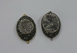 NGC1108 25*35mm oval druzy agate connectors wholesale