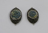 NGC1109 25*35mm oval druzy agate connectors wholesale