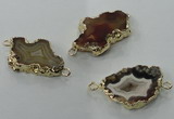 NGC111 20*30mm - 35*40mm freeform druzy agate connectors wholesale