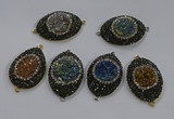 NGC1111 25*35mm oval druzy agate connectors wholesale