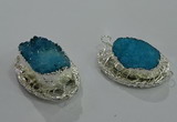 NGC1118 22*30mm - 25*35mm freeform druzy agate connectors wholesale