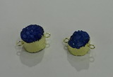 NGC1125 14mm - 15mm coin druzy agate connectors wholesale