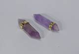 NGC1128 8*40mm - 10*35mm sticks amethyst connectors wholesale