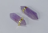 NGC1129 12*40mm - 12*45mm sticks amethyst connectors wholesale