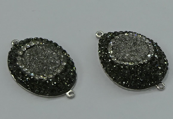 NGC1148 25*35mm freeform druzy agate connectors wholesale