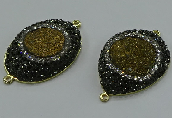 NGC1149 25*35mm freeform druzy agate connectors wholesale