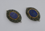 NGC1160 25*35mm oval lapis lazuli gemstone connectors wholesale