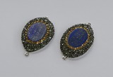 NGC1162 25*35mm freeform lapis lazuli gemstone connectors wholesale