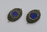 NGC1164 25*35mm oval lapis lazuli gemstone connectors wholesale