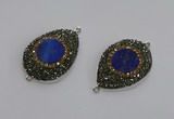 NGC1165 25*35mm teardrop lapis lazuli gemstone connectors wholesale