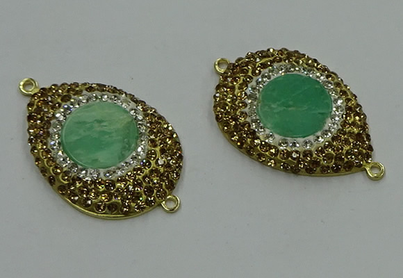 NGC1172 25*35mm teardrop Australia chrysoprase connectors wholesale