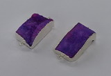 NGC1182 20*30mm - 22*35mm rectangle druzy agate connectors