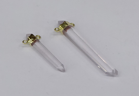 NGC1198 8*35mm - 10*60mm sticks white crystal connectors wholesale