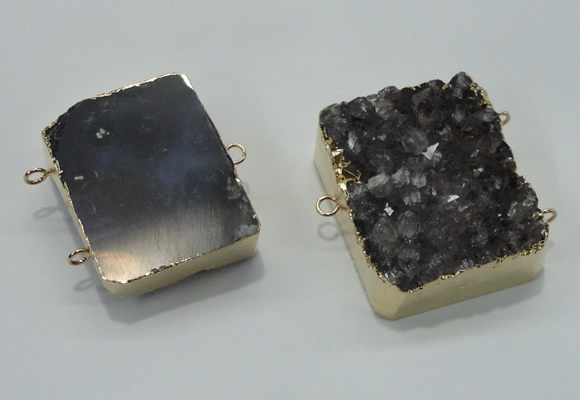 NGC120 30*40mm - 35*45mm rectangle druzy amethyst connectors