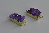 NGC1224 10*14mm - 12*16mm rectangle druzy agate connectors