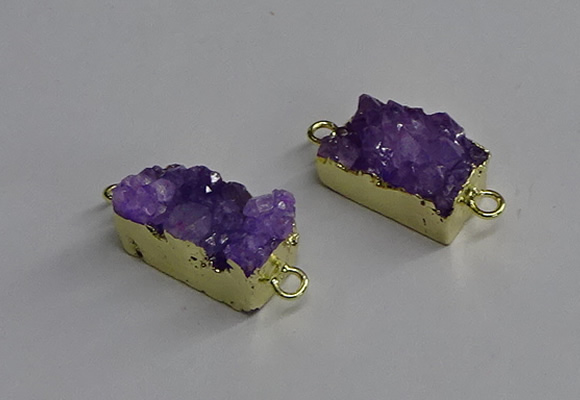 NGC1224 10*14mm - 12*16mm rectangle druzy agate connectors