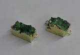 NGC1226 10*14mm - 12*16mm rectangle druzy agate connectors