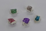 NGC1248 10*12mm - 14*15mm freefrom druzy agate connectors wholesale