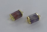 NGC1262 15*20mm faceted tube agate gemstone connectors wholesale