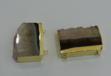 NGC1270 25*40mm - 30*42mm freeform druzy agate connectors