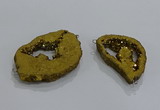 NGC1273 25*30mm - 30*40mm freeform plated druzy agate connectors