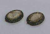 NGC1278 35*45mm oval druzy agate connectors wholesale