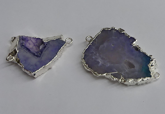 NGC1291 25*35mm - 35*45mm freeform druzy agate connectors