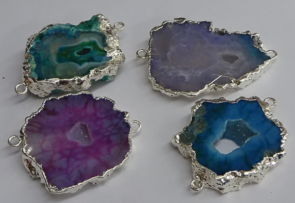 NGC1298 25*35mm - 35*45mm freeform druzy agate connectors