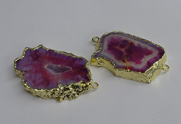 NGC1303 25*35mm - 35*45mm freeform druzy agate connectors