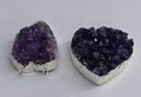 NGC1322 45*50mm - 50*60mm heart druzy amethyst connectors