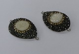 NGC1335 25*35mm teardrop druzy agate gemstone connectors