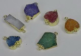 NGC1370 12*16mm - 18*25mm druzy agate connectors wholesale