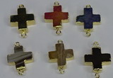 NGC1372 18*18mm - 20*20mm cross agate connectors wholesale