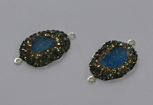 NGC1378 18*25mm freeform druzy agate gemstone connectors