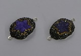 NGC1386 18*25mm freeform druzy agate connectors wholesale