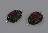 NGC1387 18*25mm freeform druzy agate connectors wholesale