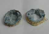 NGC139 30*40mm - 35*45mm freeform plated druzy agate connectors