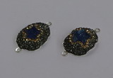 NGC1390 18*25mm freeform druzy agate connectors wholesale