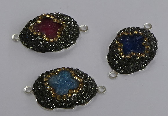 NGC1412 18*25mm freeform druzy agate connectors wholesale