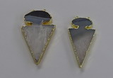 NGC1438 25*50mm - 30*55mm arrowhead agate gemstone connectors