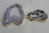 NGC144 40*50mm - 55*70mm freeform plated druzy agate connectors