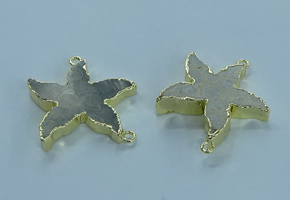 NGC1444 28mm - 30mm starfish fossil coral connectors wholesale