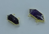 NGC1453 10*24mm - 14*35mm hexagon amethyst connectors wholesale