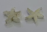 NGC1455 28mm - 30mm starfish fossil coral connectors wholesale