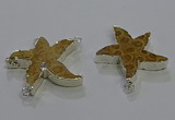 NGC1456 28mm - 30mm starfish fossil coral connectors wholesale